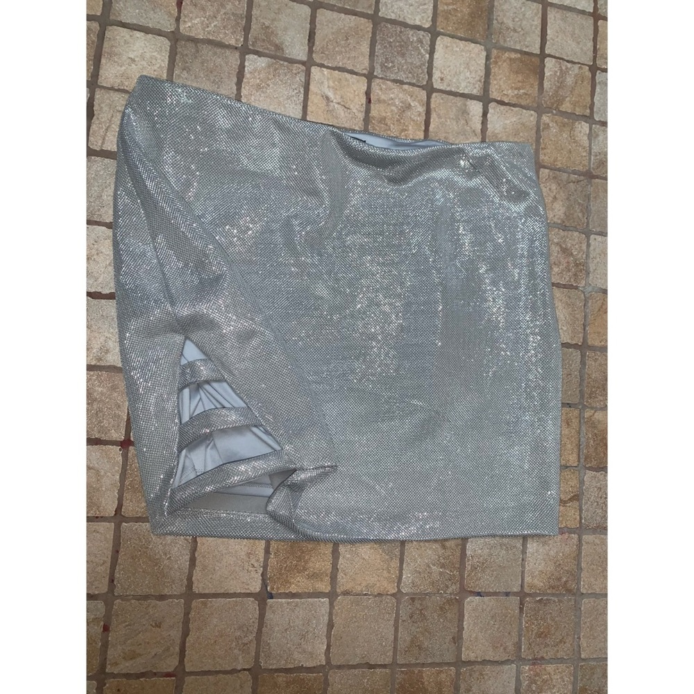 Mini Silver Glitter Skirt